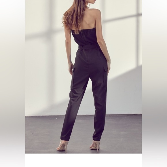 New new in package Elegant Black Jumpsuit strapless must have S M L must have - Picture 3 of 5